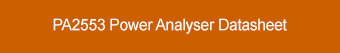 PA2553 Power Analyser Datasheet Download