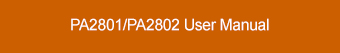 PA2801 PA2802 User Manual Download